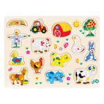 Jucarii, Copii si Bebe - Jucarii si jocuri - Jocuri si puzzle - Puzzle - Puzzle lemn animale ferma, 14 piese, dimensiuni 40x 30 cm, multicolor - Infinity.ro