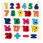 Jucarii, Copii si Bebe - Jucarii si jocuri - Jocuri si puzzle - Puzzle - Puzzle lemn educational, model cifre, 23 piese, multicolor, 28 x 27.5cm - Infinity.ro