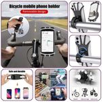 Sport si Outdoor - Ciclism - Accesorii pentru biciclete - Suporturi accesorii biciclete - Set 8 in 1 Pentru Biciclete, 1 Geanta cu 3 Compartimente, 1 Suport Flexibil pentru Telefon, 5 lumini Ambientale pentru Spite si - Infinity.ro