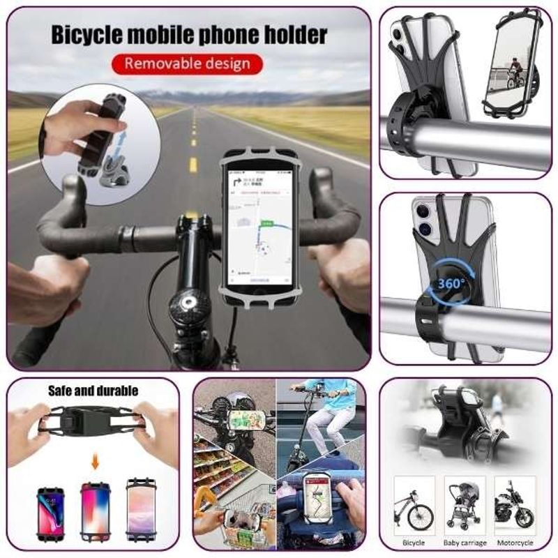 Sport si Outdoor - Ciclism - Accesorii pentru biciclete - Suporturi accesorii biciclete - Set 8 in 1 Pentru Biciclete, 1 Geanta cu 3 Compartimente, 1 Suport Flexibil pentru Telefon, 5 lumini Ambientale pentru Spite si - Infinity.ro