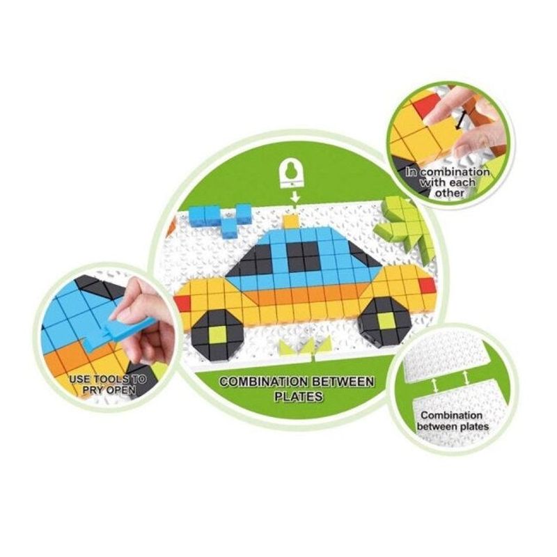 Jucarii, Copii si Bebe - Jucarii si jocuri - Jocuri si puzzle - Puzzle - Joc Educativ Puzzle Mozaic cu Masini, 248 Piese, pentru Copii de + 4 ani, Multicolor - Infinity.ro