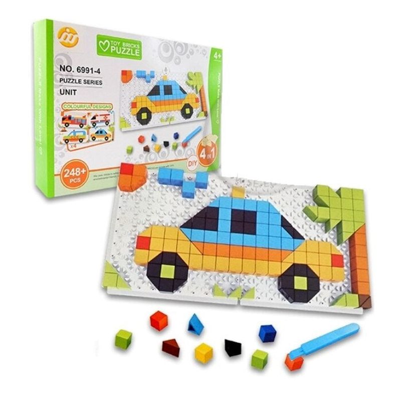 Jucarii, Copii si Bebe - Jucarii si jocuri - Jocuri si puzzle - Puzzle - Joc Educativ Puzzle Mozaic cu Masini, 248 Piese, pentru Copii de + 4 ani, Multicolor - Infinity.ro