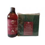 Casa si Gradina - Constructii - Materiale constructii - Solutii tratare suprafete - Kit intretinere mobilier lemn masiv, Prep’N Shine-Pure Tung Oil & Hand Pad’s Medium Abrasive Verde,  500 ml - Infinity.ro