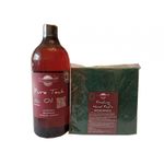 Casa si Gradina - Constructii - Materiale constructii - Solutii tratare suprafete - Kit intretinere mobilier lemn masiv, Prep’N Shine-Pure Teak Oil &Hand Pad’s Medium Abrasive Verde,  1000 ml - Infinity.ro