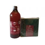 Casa si Gradina - Constructii - Materiale constructii - Solutii tratare suprafete - Kit intretinere mobilier lemn masiv, Prep’N Shine-Cutting Board Oil & Hand Pad’s Medium Abrasive, verde, 1000 ml - Infinity.ro