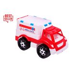 Jucarii, Copii si Bebe/Jucarii si jocuri/Jucarii de exterior/Masinute si vehicule pentru copii - Masinuta de jucarie pentru copii de 3 ani+, tip ambulanta pentru transport pacienti, Alb - Rosu - Infinity.ro