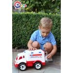 Jucarii, Copii si Bebe/Jucarii si jocuri/Jucarii de exterior/Masinute si vehicule pentru copii - Masinuta de jucarie pentru copii de 3 ani+, tip ambulanta pentru transport pacienti, Alb - Rosu - Infinity.ro
