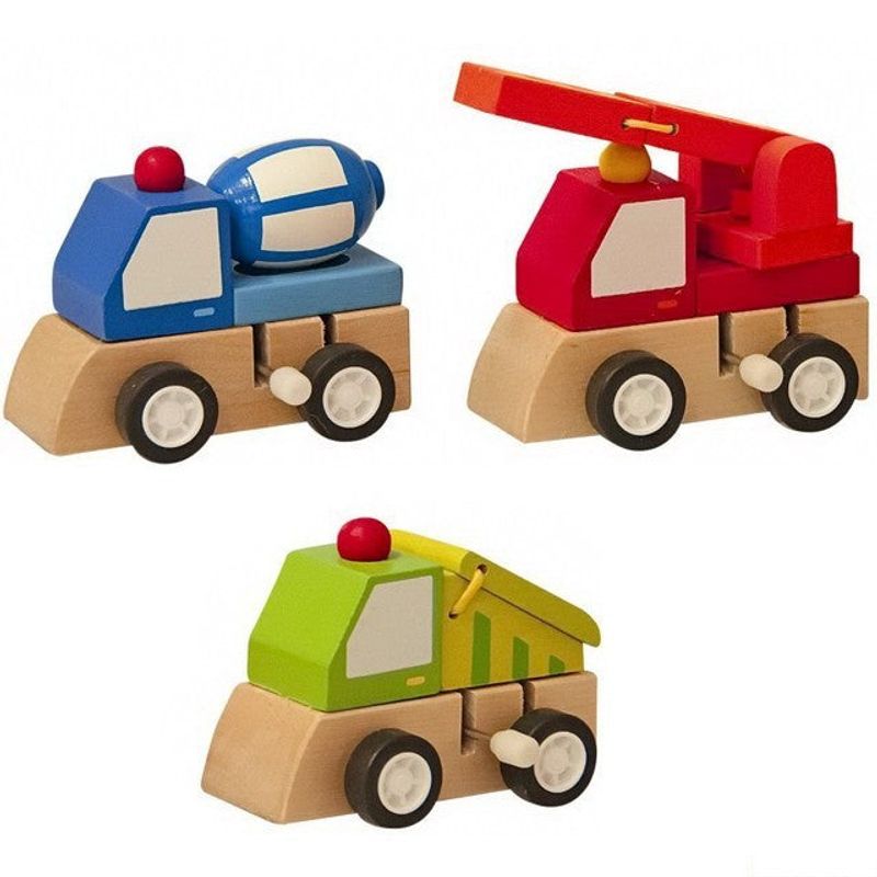 Jucarii, Copii si Bebe - Jucarii si jocuri - Jucarii de exterior - Masinute si vehicule pentru copii - Masinuta de jucarie pentru copii de 3 ani+, betoniera din lemn, cu actionare mecanica - Infinity.ro