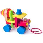 Jucarii, Copii si Bebe - Jucarii si jocuri - Jucarii de exterior - Masinute si vehicule pentru copii - Masinuta de jucarie pentru copii de 3 ani+, betoniera de asamblat, din lemn, cu 18 piese, multicolora - Infinity.ro