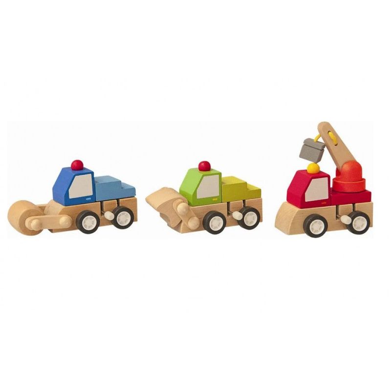 Jucarii, Copii si Bebe - Jucarii si jocuri - Jucarii de exterior - Masinute si vehicule pentru copii - Masinuta utilaj de constructie cilindru compactor din lemn, pentru copii de peste 3 ani - Infinity.ro