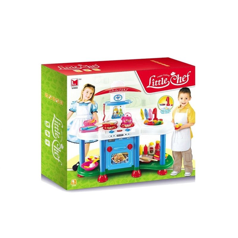 Jucarii, Copii si Bebe - Jucarii si jocuri - Jucarii de rol - Bucatarii copii - Bucatarie de jucarie, Little Chef cu 48 de accesorii, multicolora - Infinity.ro