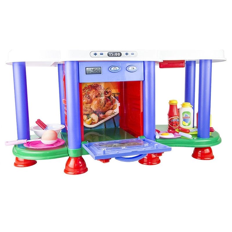 Jucarii, Copii si Bebe - Jucarii si jocuri - Jucarii de rol - Bucatarii copii - Bucatarie de jucarie, Little Chef cu 48 de accesorii, multicolora - Infinity.ro