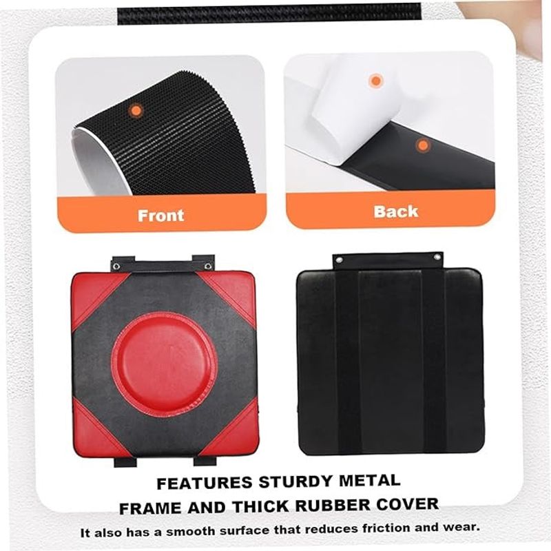 Jucarii, Copii si Bebe - Jucarii si jocuri - Jucarii & jocuri educative - Jocuri si jucarii educative - Perna Box cu Montaj pe Perete si Manusi de Box, pentru copii 5 ani+ si Adulti, 37x37x10cm, Rosu-Negru - Infinity.ro