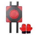 Jucarii, Copii si Bebe - Jucarii si jocuri - Jucarii & jocuri educative - Jocuri si jucarii educative - Perna Box cu Montaj pe Perete si Manusi de Box, pentru copii 5 ani+ si Adulti, 37x37x10cm, Rosu-Negru - Infinity.ro