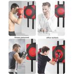 Jucarii, Copii si Bebe - Jucarii si jocuri - Jucarii & jocuri educative - Jocuri si jucarii educative - Perna Box cu Montaj pe Perete si Manusi de Box, pentru copii 5 ani+ si Adulti, 37x37x10cm, Rosu-Negru - Infinity.ro