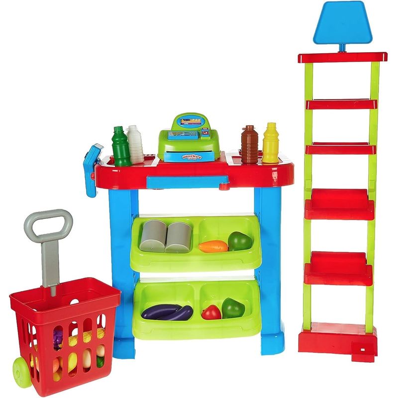 Jucarii, Copii si Bebe - Jucarii si jocuri - Jucarii & jocuri educative - Jocuri si jucarii educative - Supermarket de Jucarie pentru Copii 3 ani+, 33 Piese, 80x38x60cm, Multicolor - Infinity.ro