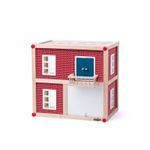 Jucarii, Copii si Bebe/Jucarii si jocuri/Jucarii & jocuri educative/Jocuri si jucarii educative - Casuta moderna pentru papusi Divendi din lemn, jucarie pentru copii, stil nordic, de culoare rosie - Infinity.ro