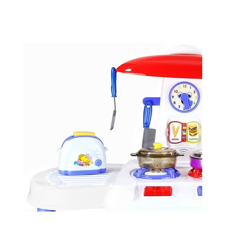 Jucarii, Copii si Bebe - Jucarii si jocuri - Jucarii de rol - Bucatarii copii - Bucatarie de jucarie, cu 30 accesorii, cu blat de lucru, sunete si lumini, multicolora - Infinity.ro