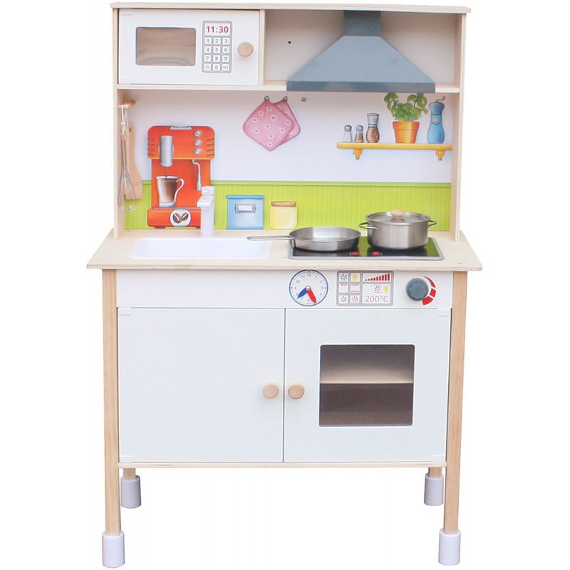 Jucarii, Copii si Bebe - Jucarii si jocuri - Jucarii de rol - Bucatarii copii - Bucatarie de jucarie, Enero din lemn, cu accesorii - Infinity.ro