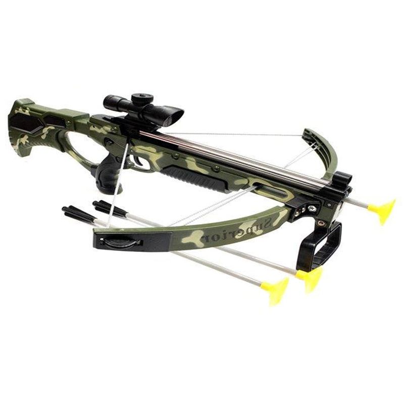 Jucarii, Copii si Bebe - Jucarii si jocuri - Jucarii de rol - Arme de jucarie - Arbaleta de Jucarie, Crossbow, pentru Copii 6 ani+, cu Ghidaj Laser si 3 Sageti cu Ventuze, Verde Camouflage - Infinity.ro