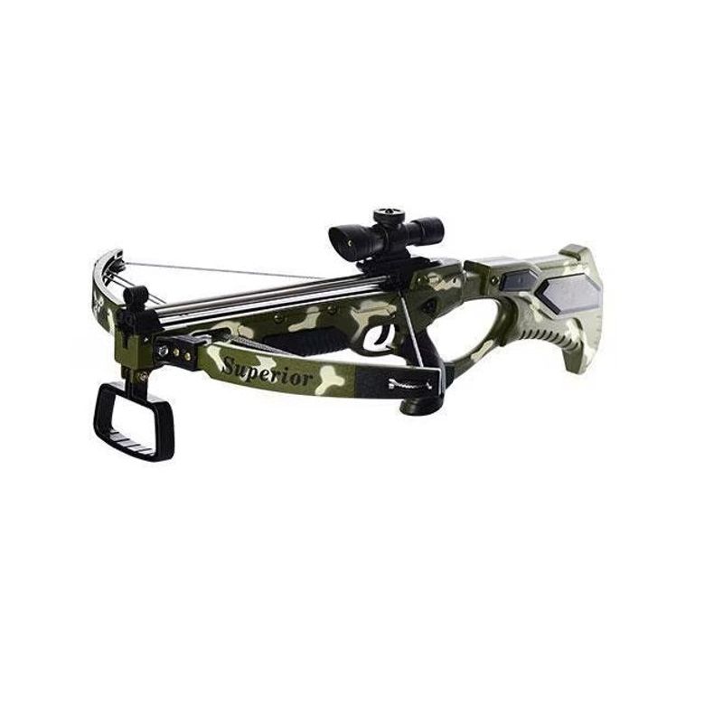 Jucarii, Copii si Bebe - Jucarii si jocuri - Jucarii de rol - Arme de jucarie - Arbaleta de Jucarie, Crossbow, pentru Copii 6 ani+, cu Ghidaj Laser si 3 Sageti cu Ventuze, Verde Camouflage - Infinity.ro