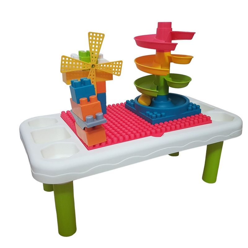 Jucarii, Copii si Bebe - Jucarii si jocuri - Jucarii & jocuri educative - Jocuri si jucarii educative - Jucarie Interactiva cu Masuta de Constructii, Tobogan de Bile si Moara, Copii 2 ani+, 50x29cm, Multicolor - Infinity.ro