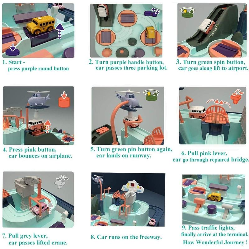 Jucarii, Copii si Bebe - Jucarii si jocuri - Jucarii & jocuri educative - Jocuri si jucarii educative - Joc Interactiv Aventura Feroviara, cu Obstacole pentru Masini, pentru copii 3 ani+, Multicolor - Infinity.ro