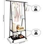 Casa si Gradina - Mobilier - Organizare si depozitare - Umerase si valeti - Suport triunghiular multifunctional pentru haine si nu numai, cu etajera si roti - Infinity.ro