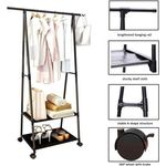 Casa si Gradina - Mobilier - Organizare si depozitare - Umerase si valeti - Suport triunghiular multifunctional pentru haine si nu numai, cu etajera si roti - Infinity.ro