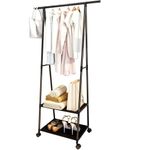 Casa si Gradina - Mobilier - Organizare si depozitare - Umerase si valeti - Suport triunghiular multifunctional pentru haine si nu numai, cu etajera si roti - Infinity.ro