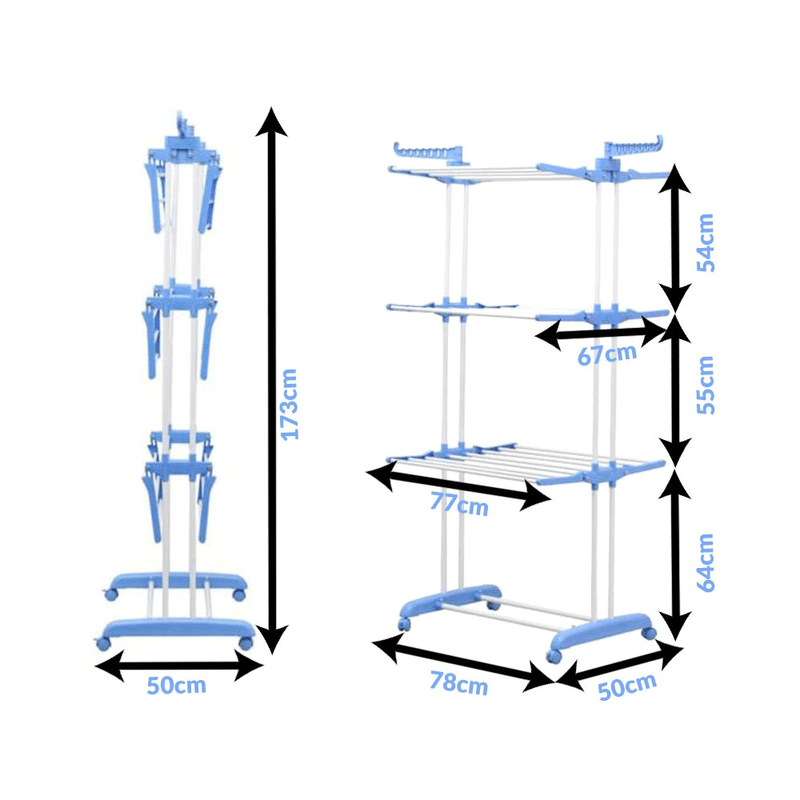 Market - Spalare si intretinere rufe - Uscatoare de rufe si accesorii - Uscator Vertical Mobil si Pliabil pentru Rufe cu Suport pentru Umerase - inaltime 173cm - Infinity.ro