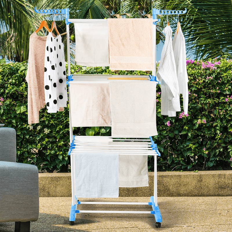 Market - Spalare si intretinere rufe - Uscatoare de rufe si accesorii - Uscator Vertical Mobil si Pliabil pentru Rufe cu Suport pentru Umerase - inaltime 173cm - Infinity.ro