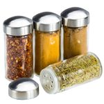 Casa si Gradina - Bucatarie si vesela - Ustensile bucatarie - Rasnite si dozatoare condimente - Set 16 Recipiente din Sticla pentru Condimente si Suport/Organizator Rotativ din Inox - Infinity.ro