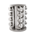 Casa si Gradina - Bucatarie si vesela - Ustensile bucatarie - Rasnite si dozatoare condimente - Set 16 Recipiente din Sticla pentru Condimente si Suport/Organizator Rotativ din Inox - Infinity.ro