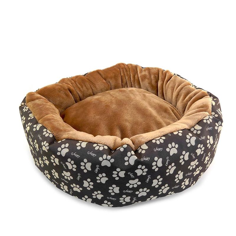 Petshop - Accesorii petshop - Culcusuri si custi - Culcusuri si saltele - Culcus moale cu perna, pentru caine/pisica, culoare crem-maron, impermeabil, baza antiderapanta, 50 cm - Infinity.ro