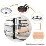 Casa si Gradina - Bucatarie si vesela - Organizare si depozitare bucatarie - Suporturi tacamuri si vase - Suport organizator metalic reglabil pentru oale si tigai cu 8 rafturi - Infinity.ro