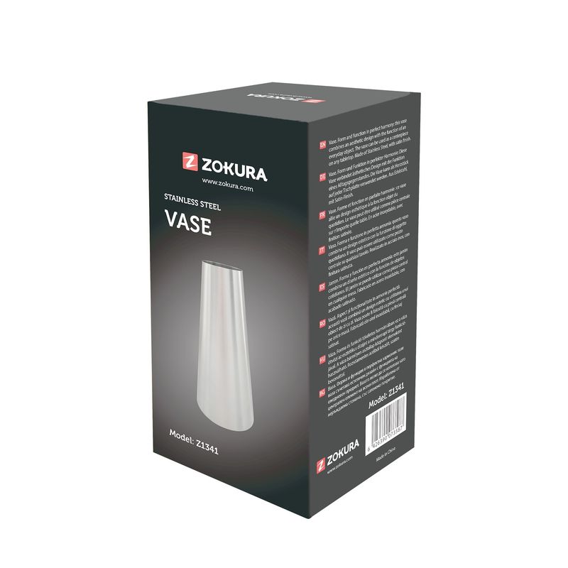 Casa si Gradina - Decoratiuni - Obiecte decorative - Vaze si boluri decorative - Vaza, inox, 19,5x9cm - Zokura - Infinity.ro