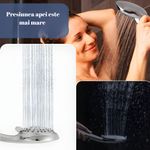 Casa si Gradina - Sanitare - Cazi si cabine de dus - Coloane si seturi de dus - Cap de dus de inalta presiune, 9 functii, Suport reglabil, Furtun flexibil de 1.5 m, Cromat - Infinity.ro