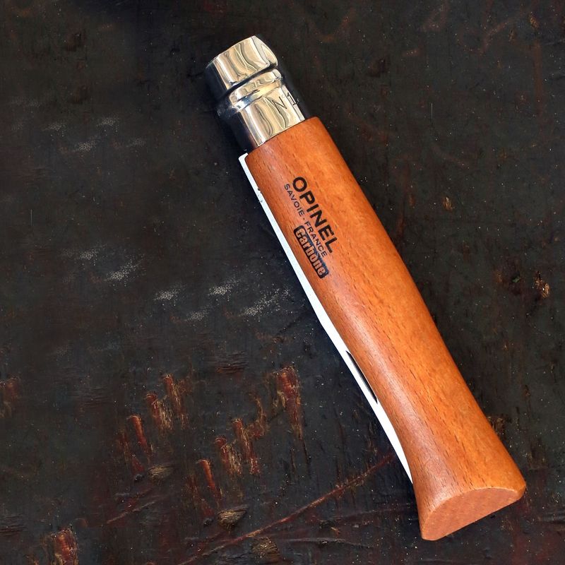 Sport si Outdoor - Camping - Cutite, bricege si accesorii - Cutite si bricege - Cutit de buzunar N°12, otel carbon, 12cm, "Carbone" - Opinel - Infinity.ro