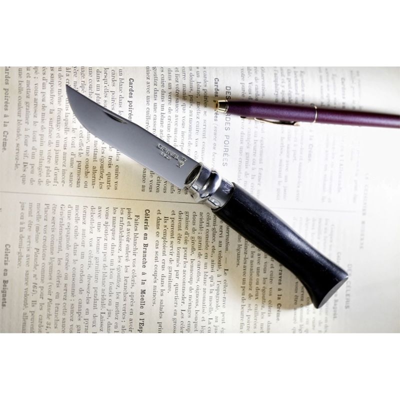 Sport si Outdoor - Camping - Cutite, bricege si accesorii - Cutite si bricege - Cutit de buzunar N°08, inox, 8,5cm, "Tradition Luxe", Ebony - Opinel - Infinity.ro