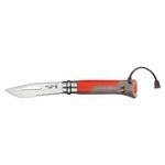 Sport si Outdoor - Camping - Cutite, bricege si accesorii - Cutite si bricege - Cutit de buzunar cu fluier N°08, inox, 8,5 cm, "Outdoor", Red - Opinel - Infinity.ro