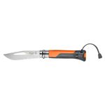 Sport si Outdoor - Camping - Cutite, bricege si accesorii - Cutite si bricege - Cutit de buzunar cu fluier N°08, inox, 8,5 cm, "Outdoor", Soft Orange - Opinel - Infinity.ro