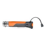 Sport si Outdoor - Camping - Cutite, bricege si accesorii - Cutite si bricege - Cutit de buzunar cu fluier N°08, inox, 8,5 cm, "Outdoor", Soft Orange - Opinel - Infinity.ro