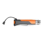 Sport si Outdoor - Camping - Cutite, bricege si accesorii - Cutite si bricege - Cutit de buzunar cu fluier N°08, inox, 8,5 cm, "Outdoor", Soft Orange - Opinel - Infinity.ro