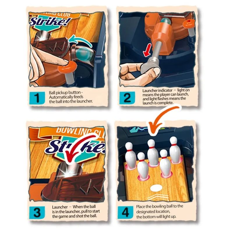 Sport si Outdoor - Alte sporturi - Mese fusball - Pista de Bowling Lansator de Bile, pentru Copii 3 ani+, 6 Popice, 6 Bile, 85cm Lungime, Multicolor - Infinity.ro