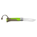 Sport si Outdoor - Camping - Cutite, bricege si accesorii - Cutite si bricege - Cutit de buzunar cu fluier N°08, inox, 8,5 cm, "Outdoor", Green - Opinel - Infinity.ro