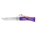 Sport si Outdoor - Camping - Cutite, bricege si accesorii - Cutite si bricege - Cutit de buzunar N°07, inox, 8cm, "Colorama", Violet - Opinel - Infinity.ro
