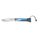 Sport si Outdoor - Camping - Cutite, bricege si accesorii - Cutite si bricege - Cutit de buzunar cu fluier N°08, inox, 8,5 cm, "Outdoor", Soft Blue - Opinel - Infinity.ro