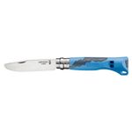 Sport si Outdoor - Camping - Cutite, bricege si accesorii - Cutite si bricege - Cutit de buzunar cu fluier N°07, inox, 8cm, "Outdoor Junior", Blue - Opinel - Infinity.ro