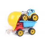 Jucarii, Copii si Bebe - Jucarii si jocuri - Vehicule si jucarii cu telecomanda - Utilaje constructie de jucarie - Set de joaca pentru copii cu utilaje de constructii, basculanta, excavator si casca de protectie - Infinity.ro